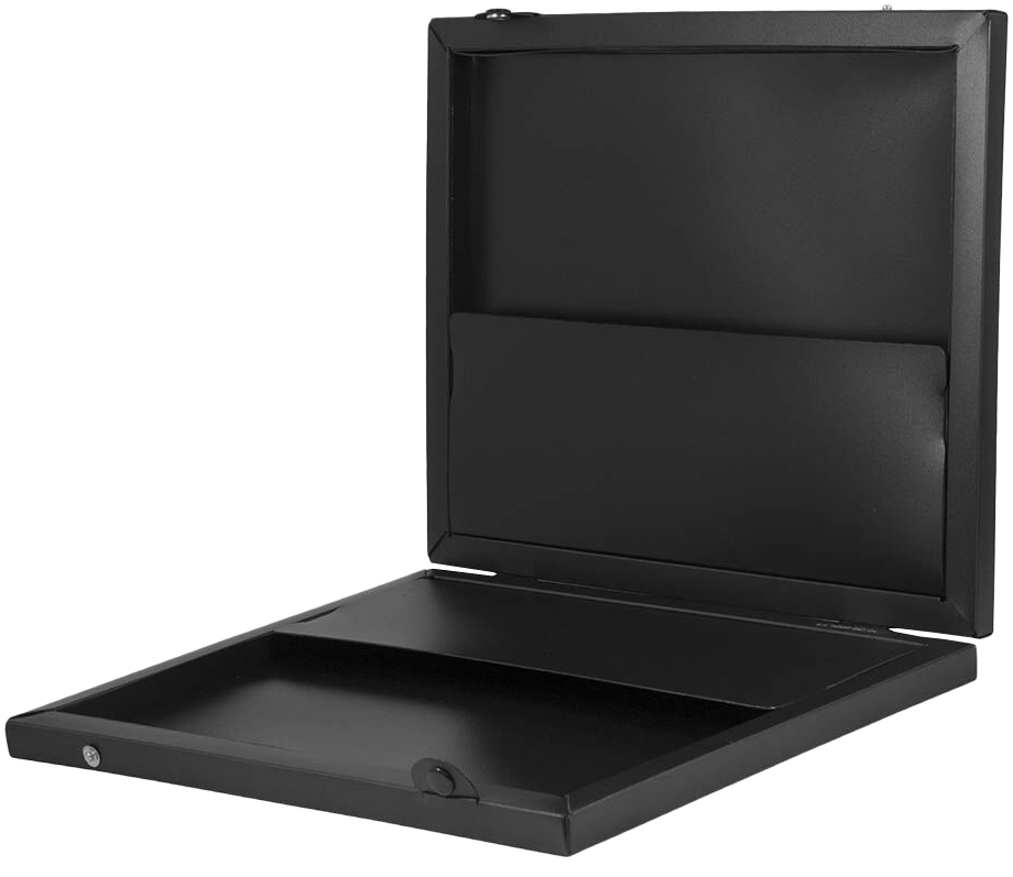 Black 11 x 13 x 1 1/2 Plastic Portfolios with Snap