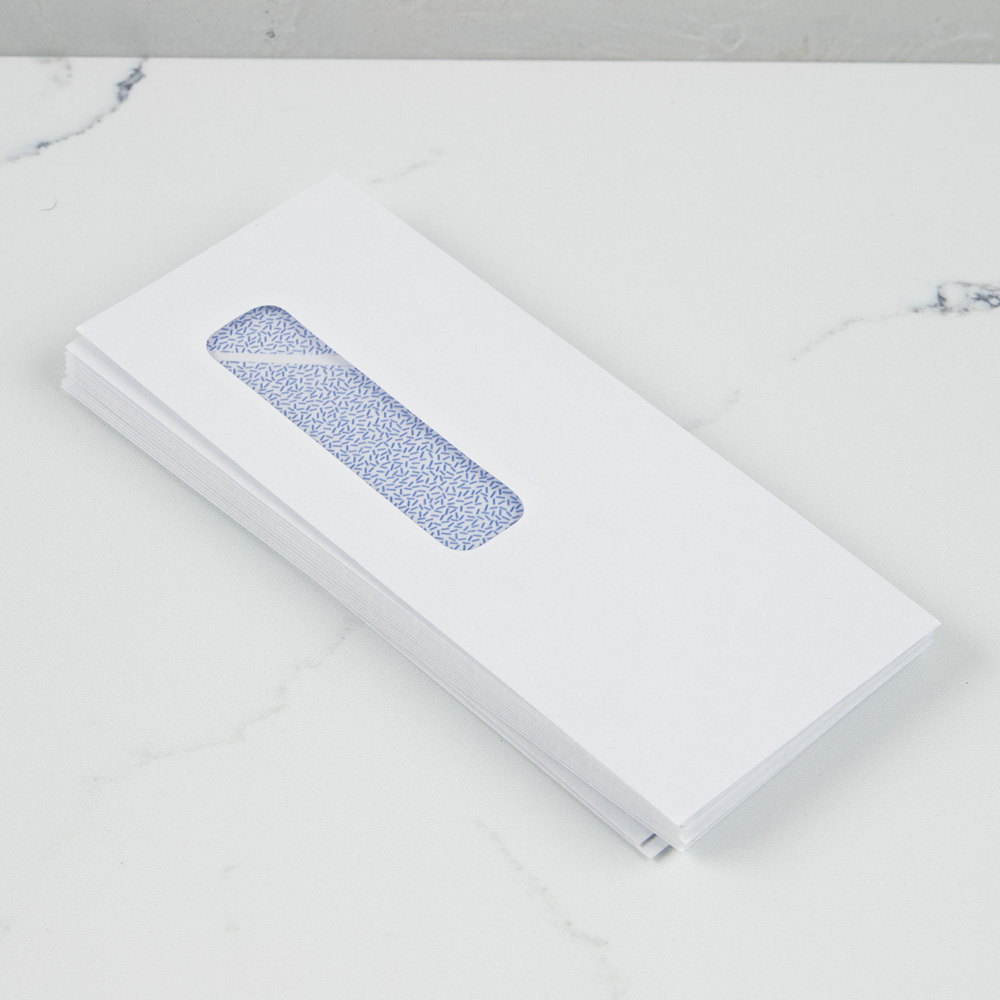 White with Security Tint 24lb #8 5/8 Window Envelopes (3 5/8 x 8 3/4)