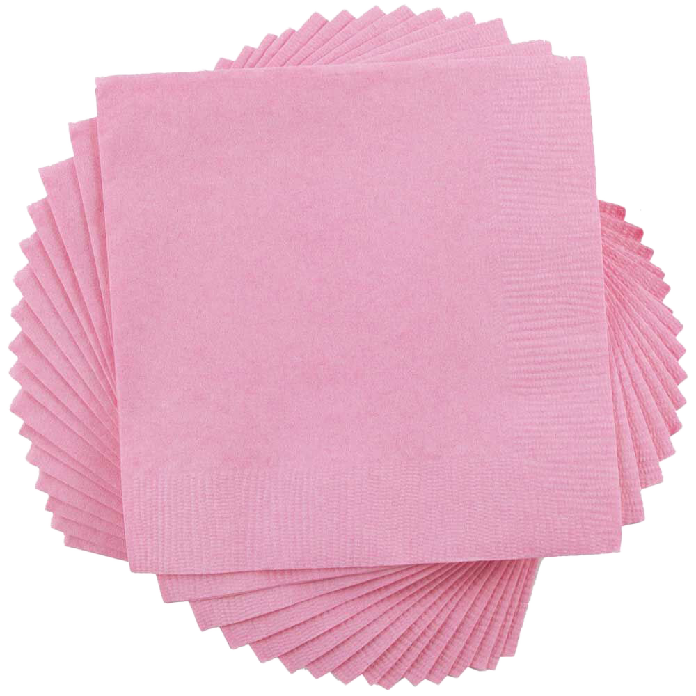 Baby Pink 5 x 5 3-Ply Beverage Napkins