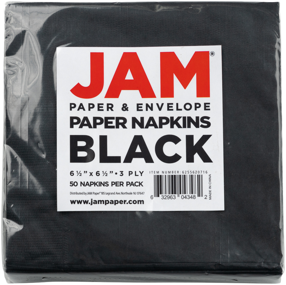 Black 6 1/2 x 6 1/2 3-Ply Lunch Napkins