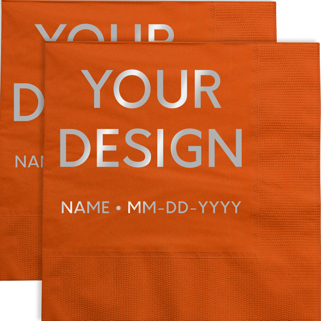 Orange 6 1/2 x 6 1/2 3-Ply Lunch Napkins
