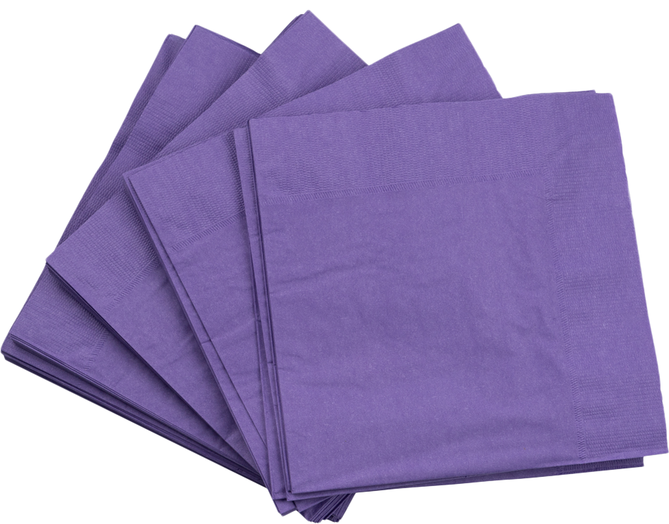 Purple 6 1/2 x 6 1/2 3-Ply Lunch Napkins