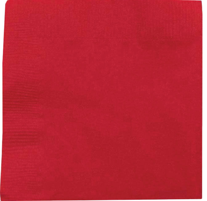 Red 6 1/2 x 6 1/2 3-Ply Lunch Napkins