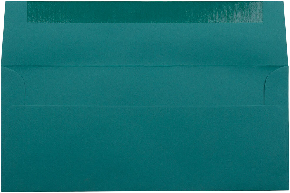 Teal Blue 32lb #10 Square Flap Envelopes (4 1/8 x 9 1/2)