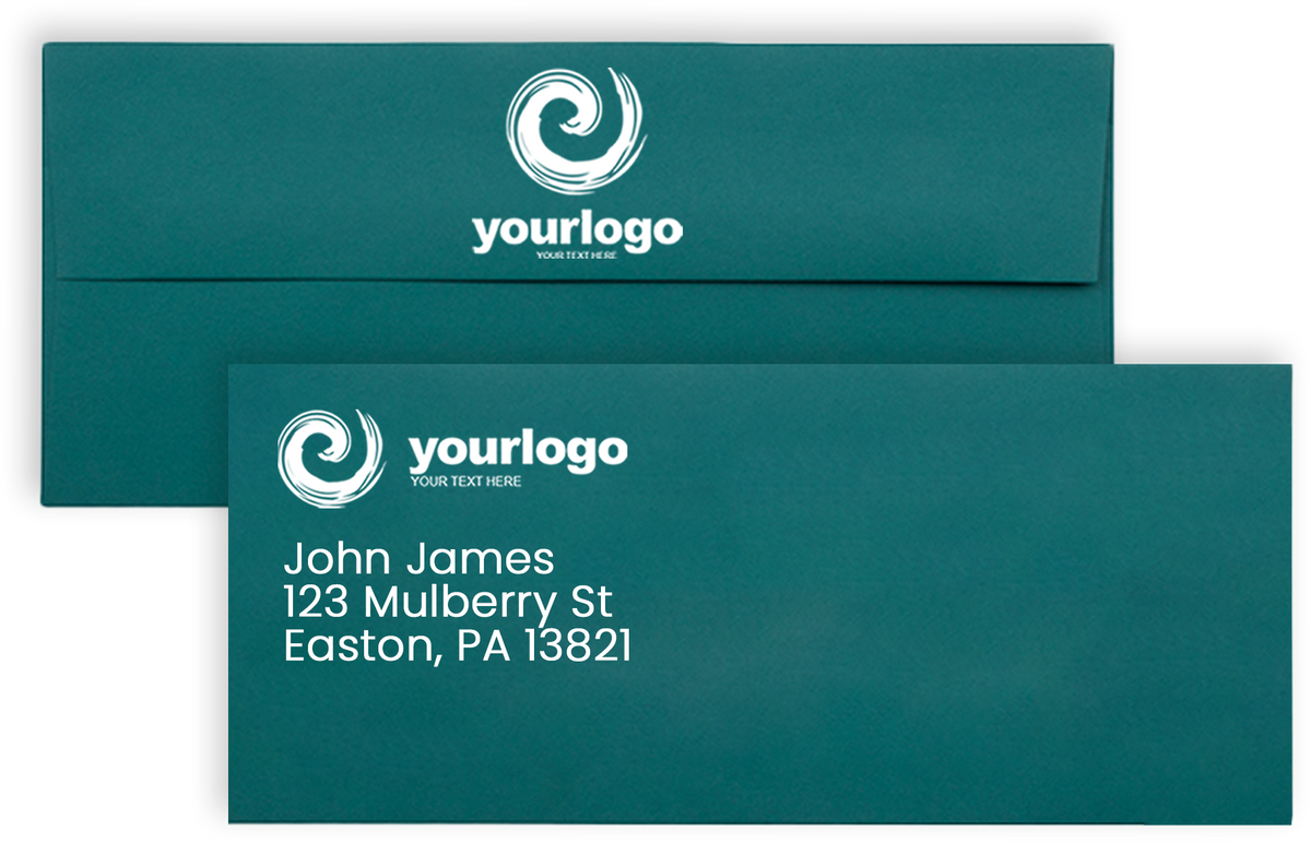 Teal Blue 32lb #10 Square Flap Envelopes (4 1/8 x 9 1/2)