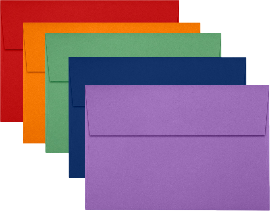 Assorted Darks 28lb A8 Invitation Envelopes (5 1/2 x 8 1/8) - 125 Pack
