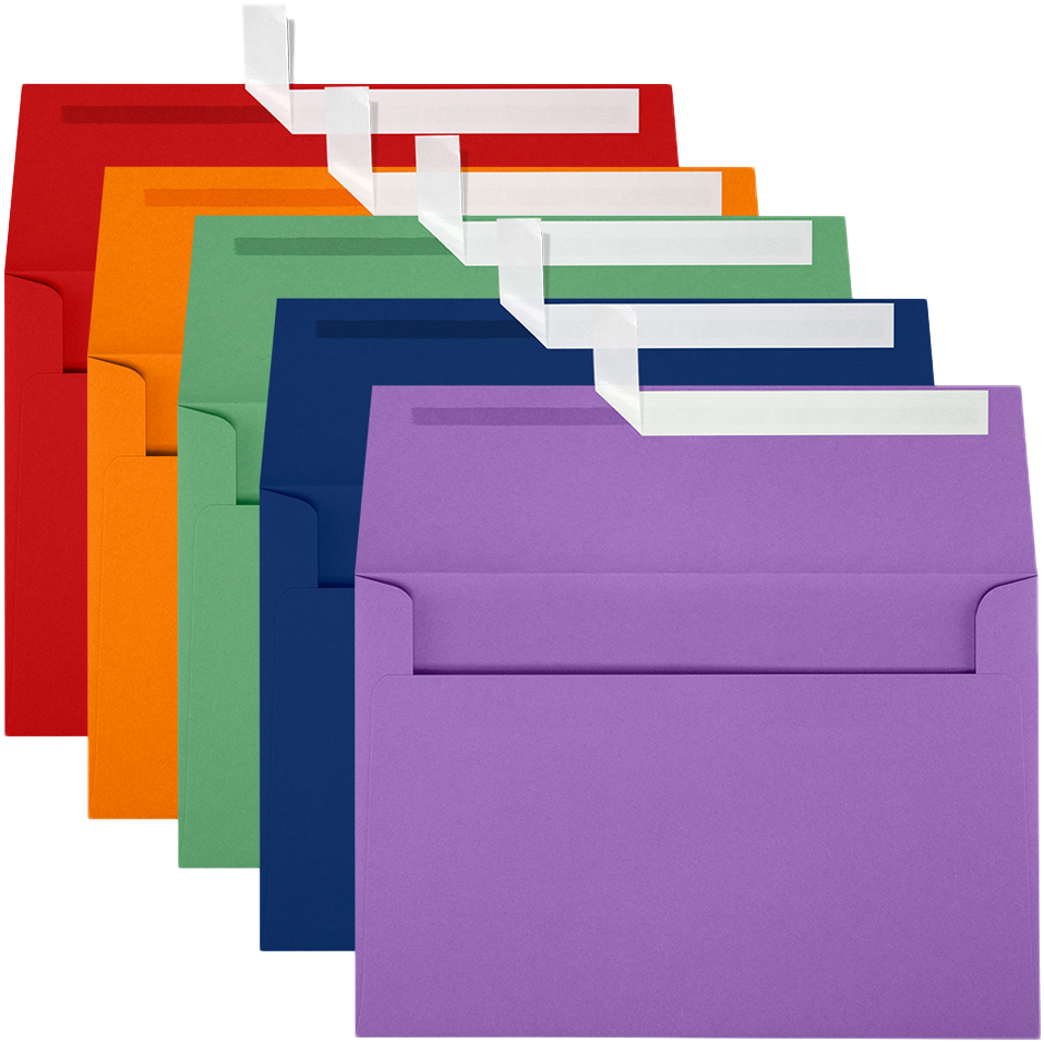 Assorted Darks 28lb A8 Invitation Envelopes (5 1/2 x 8 1/8) - 125 Pack