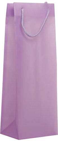 Translucent Purple Plastic Wine Bottle Gift Bags (3 3/4 x 5 x 13 1/2)