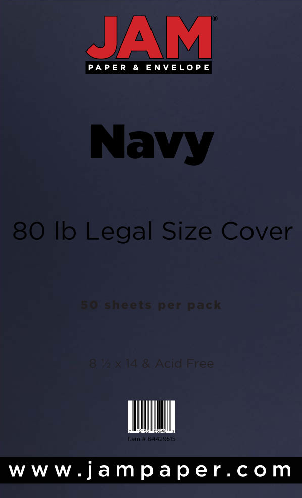 Navy Blue 100lb 8 1/2 x 14 Cardstock