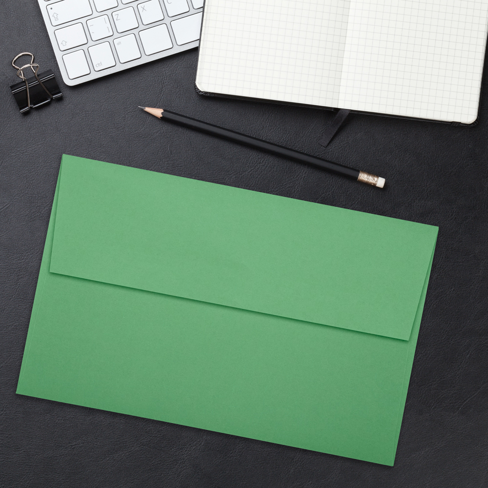Holiday Green 32lb A10 Invitation Envelopes (6 x 9 1/2) with Peel & Seal