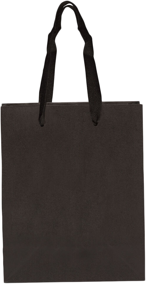 Black Kraft Recycled Medium Matte Heavy Duty Gift Bags (8 x 10 x 4)