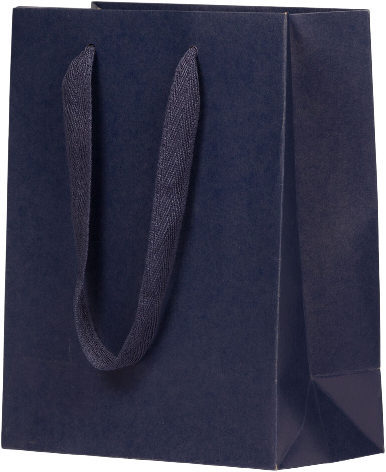 Navy Blue Kraft Recycled Medium Matte Heavy Duty Gift Bags (8 x 10 x 4)