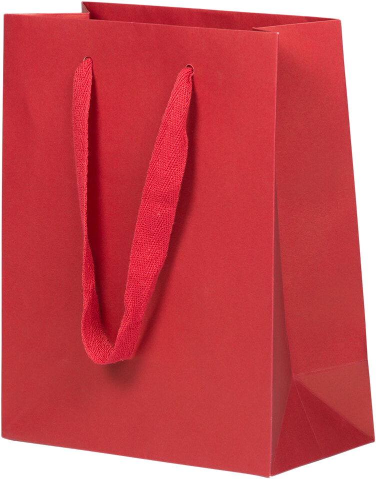 Red Kraft Recycled Medium Matte Heavy Duty Gift Bags (8 x 10 x 4)
