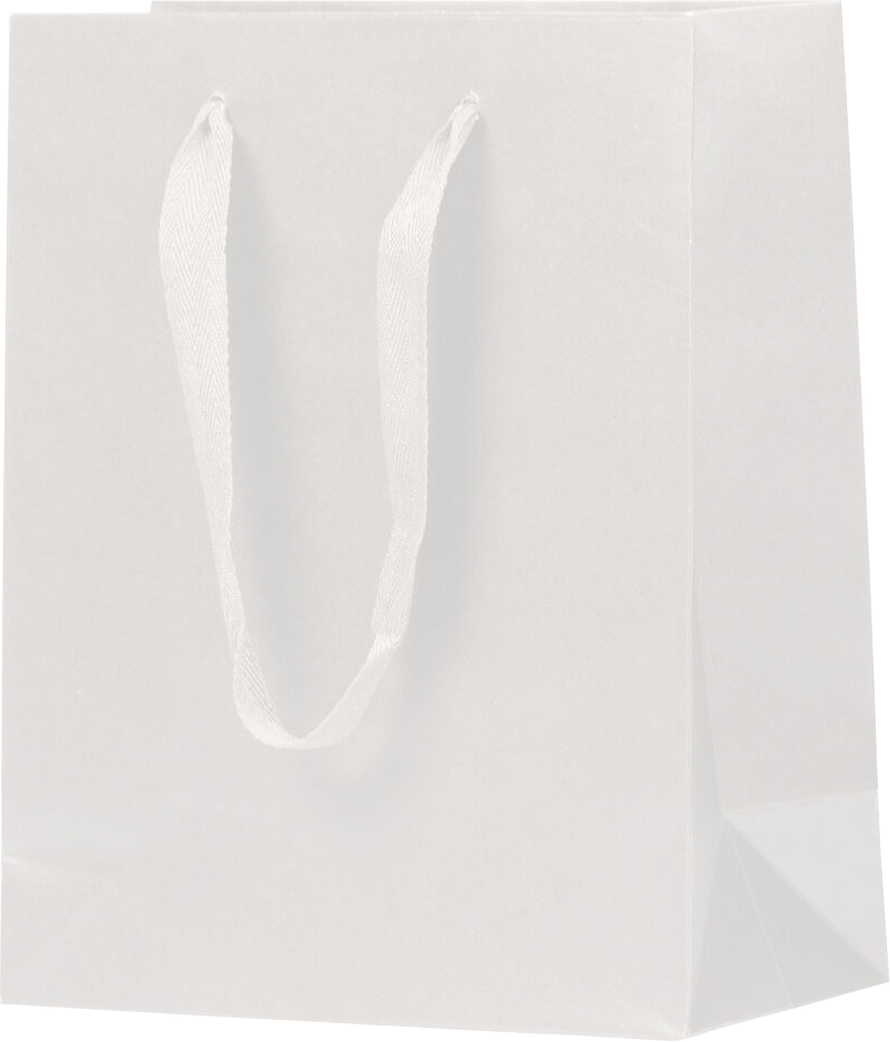 White Kraft Recycled Medium Matte Heavy Duty Gift Bags (8 x 10 x 4)