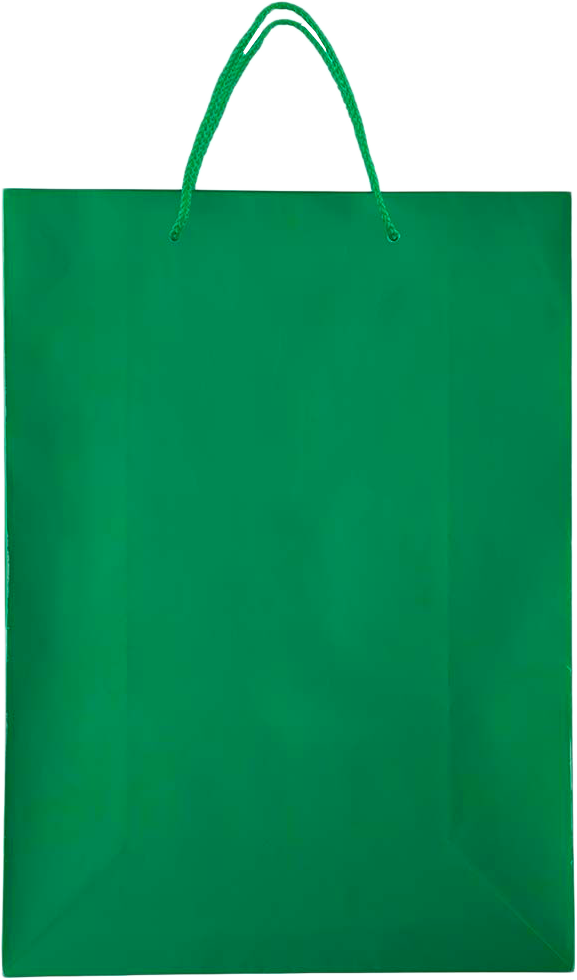 Green X-Large Glossy Gift Bags (12 1/2 x 17 x 6)