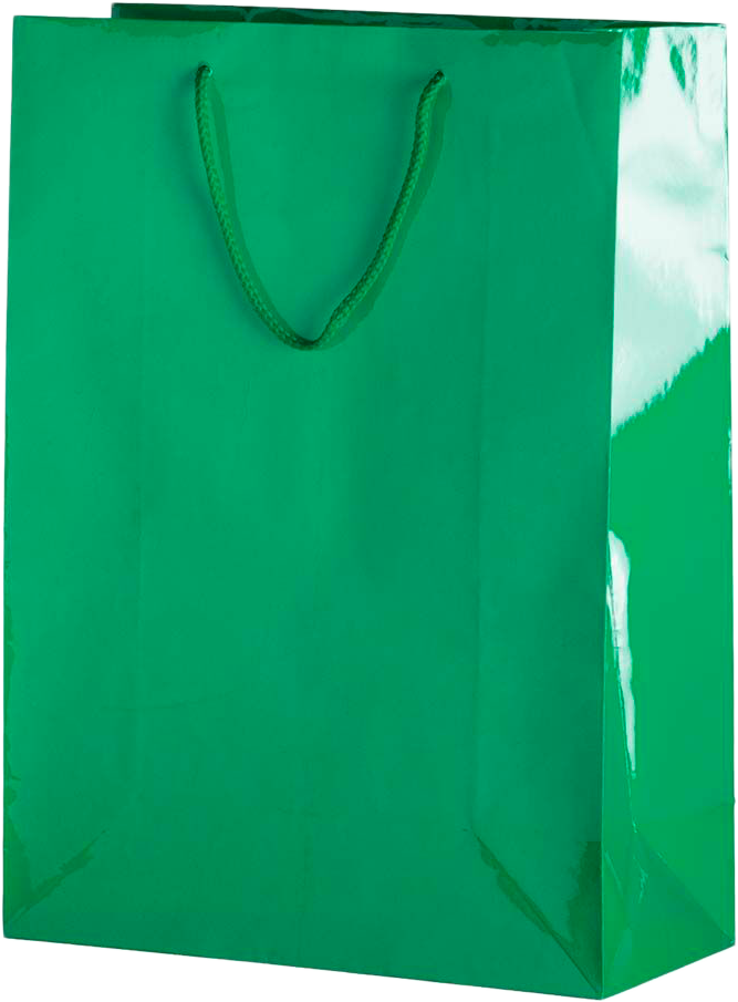 Green X-Large Glossy Gift Bags (12 1/2 x 17 x 6)