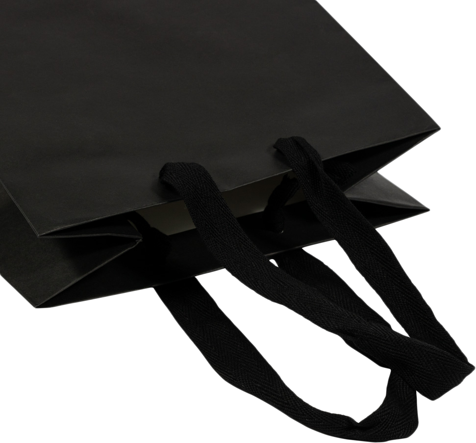 Indo Black Double Wine Bottle Gift Bags (8 1/4 x 4 1/2 x 15) - 2 Bottle Capacity