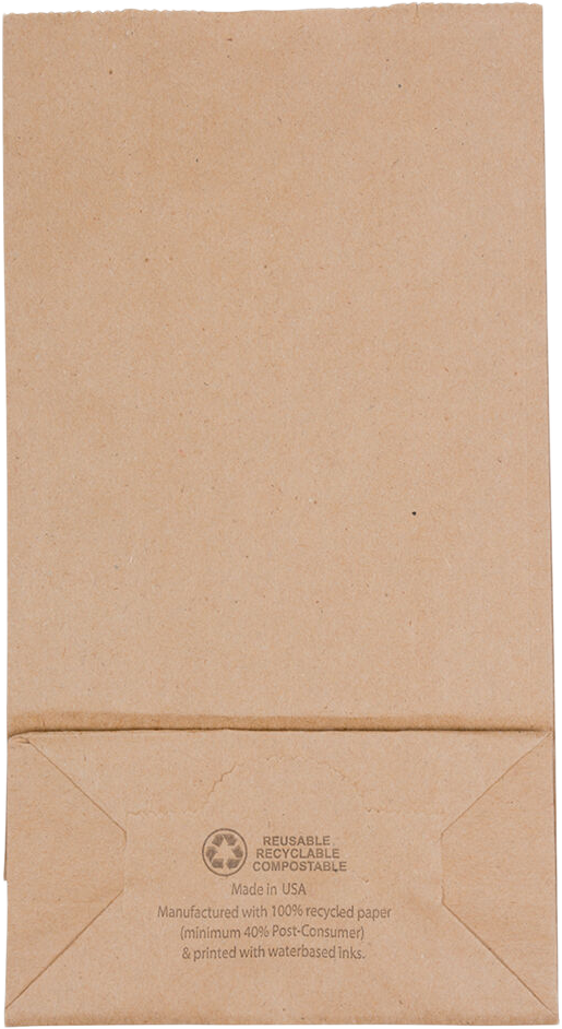 Brown Kraft Small Paper Lunch Bags (4 1/4 x 8 x 2 1/4) - 25 Pack