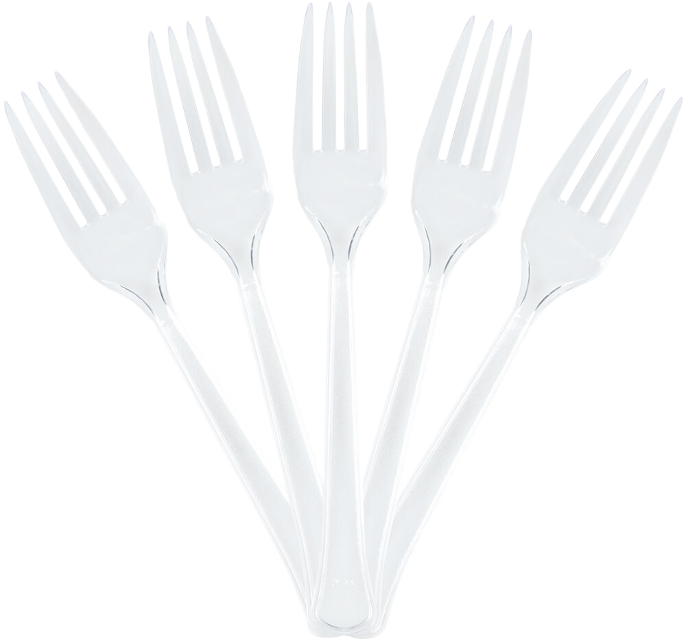 Crystal Clear Plastic Forks - 20 Pack