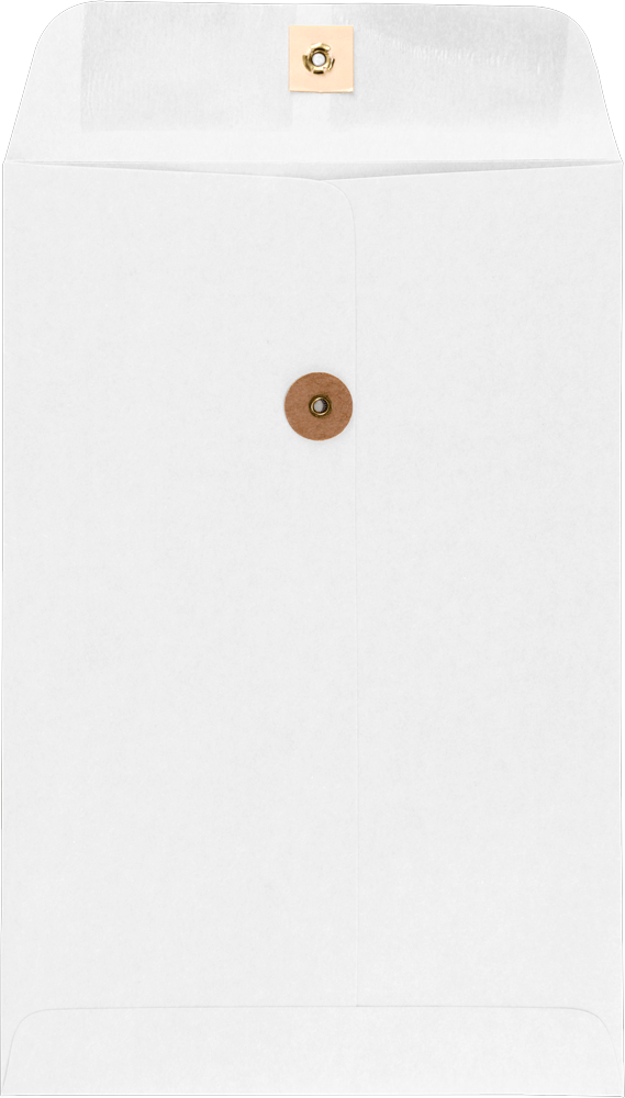 White 28lb 6 x 9 Open End Envelopes with Button & String