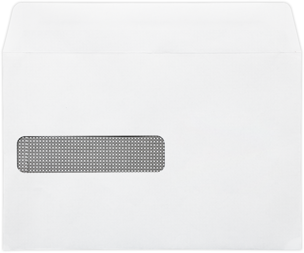 White with Security Tint 24lb 6 x 9 Booklet Window Envelopes