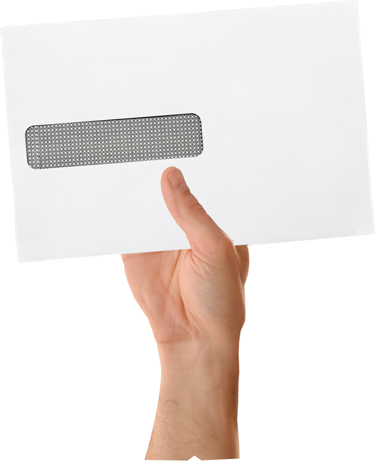 White with Security Tint 24lb 6 x 9 Booklet Window Envelopes