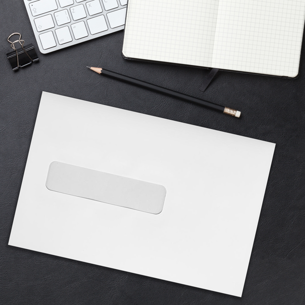 White 24lb 6 x 9 Booklet Window Envelopes