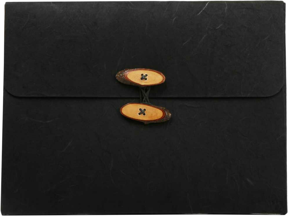 Black Rainforest 9 x 11 3/4 x 5/8 Button and String Portfolios