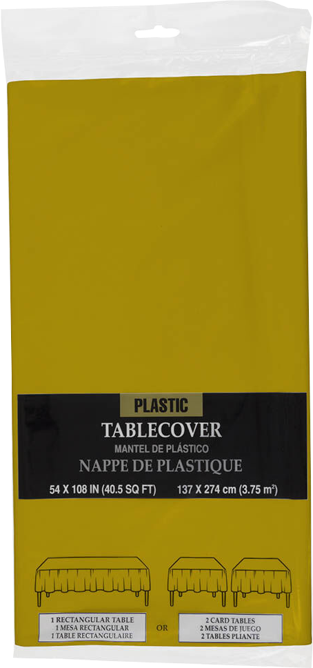 Gold 54 x 108 Plastic Tablecover