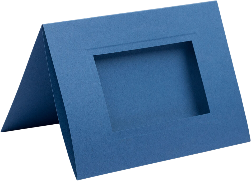Blue 65lb 5 x 7 Foldover Cards with 25 x 4 Photo Opening