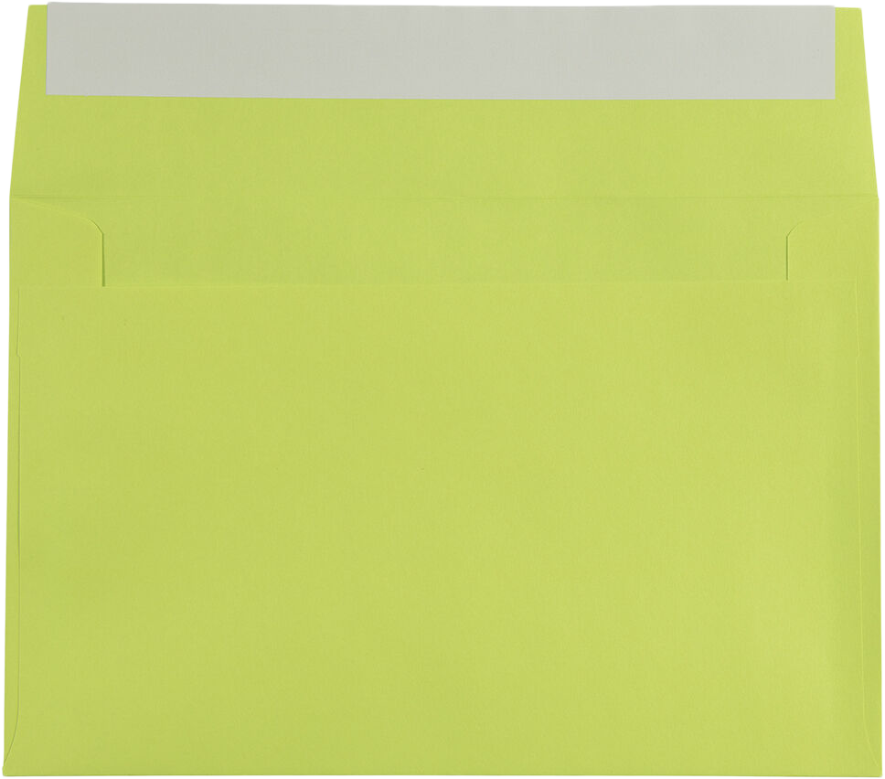 Ultra Lime Green 24lb A9 Invitation Envelopes (5 3/4 x 8 3/4) with Peel & Seal