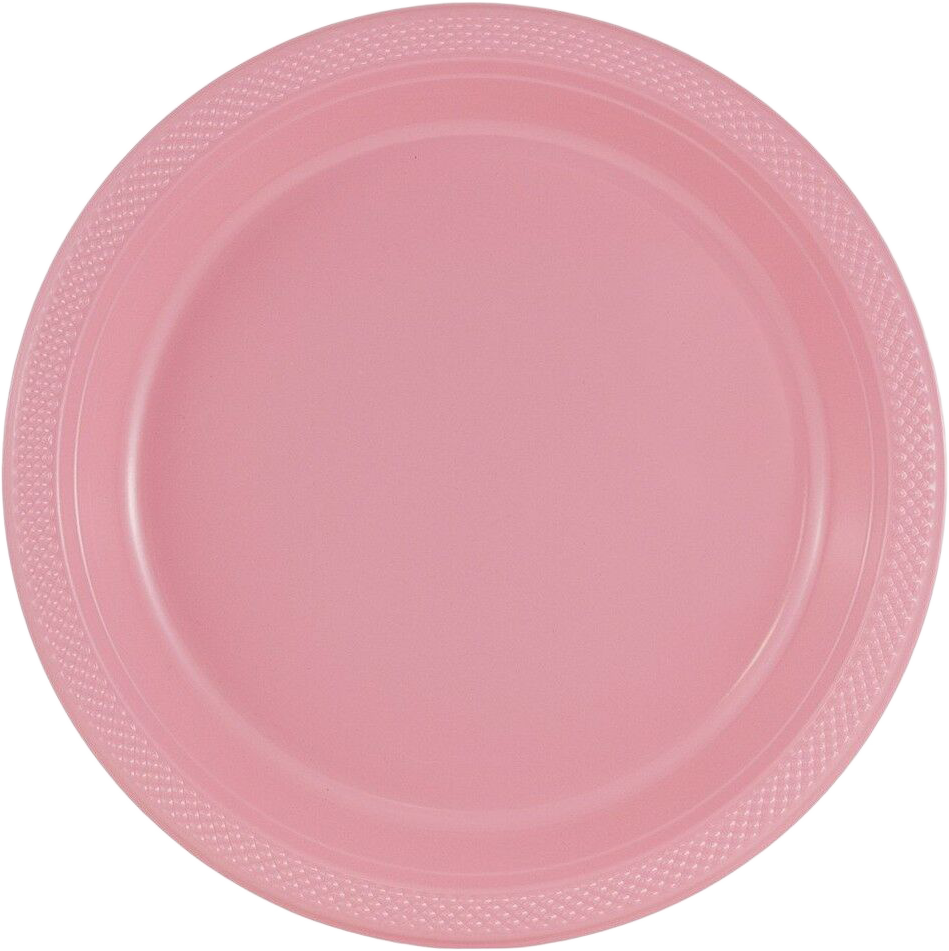 Light Pink Large Plastic Plates (10 1/4 Inch) - 20 Pack