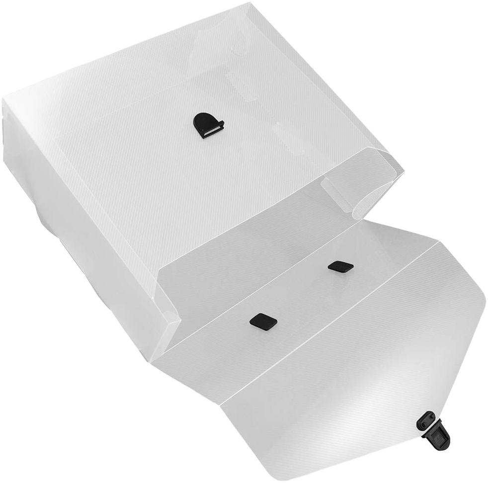Clear 10 x 12 x 4 Plastic Carry Cases with Black Buckle
