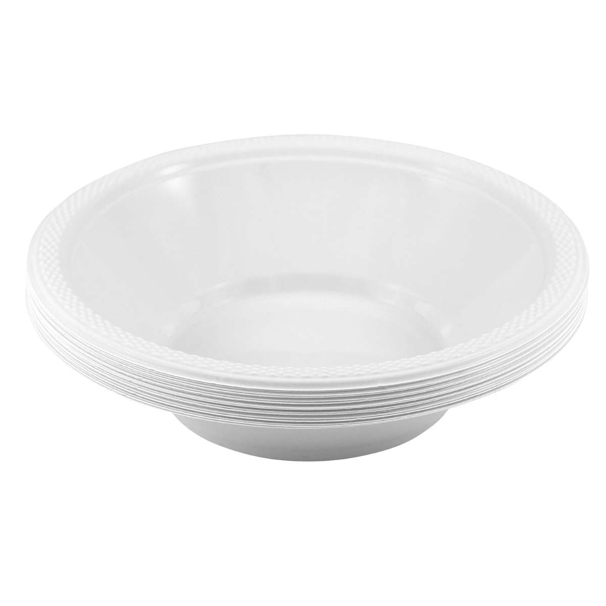 White Small Plastic Bowls (12oz) - 20 Pack