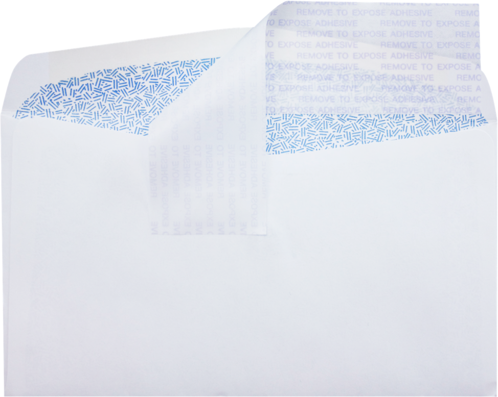 White with Security Tint 24lb #6 3/4 Regular Envelopes (3 5/8 x 6 1/2) with Peel & Seal