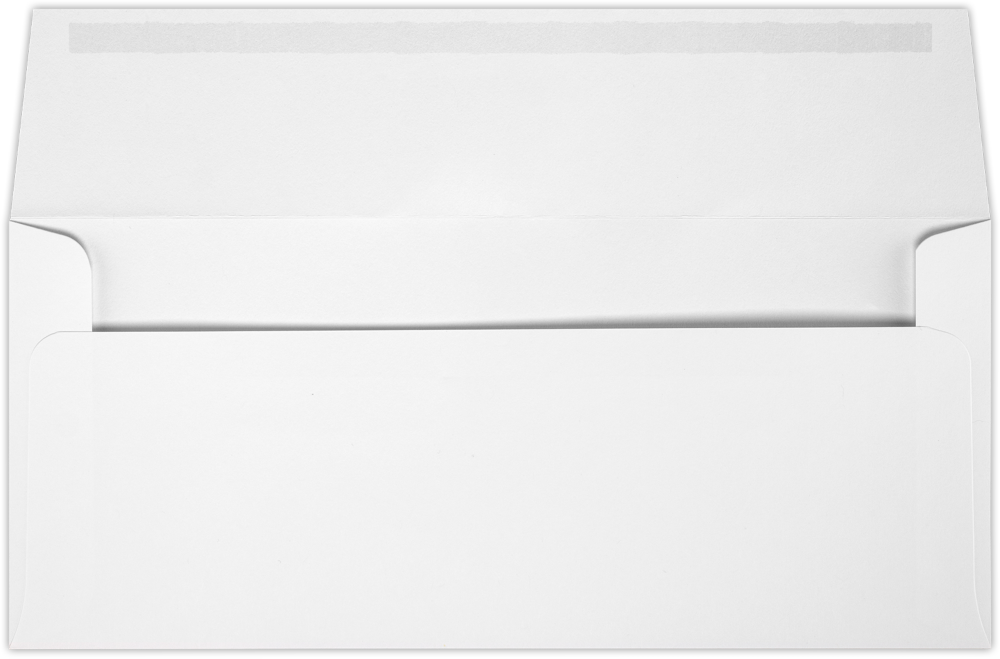White 28lb #9 Slimline Square Flap Envelopes (3 7/8 x 8 7/8) with Peel & Seal