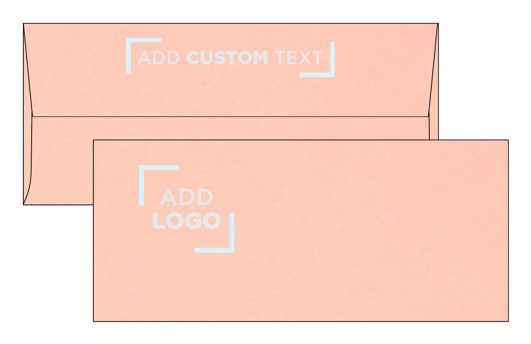 Blush Pink 32lb #9 Slimline Square Flap Envelopes (3 7/8 x 8 7/8) with Peel & Seal