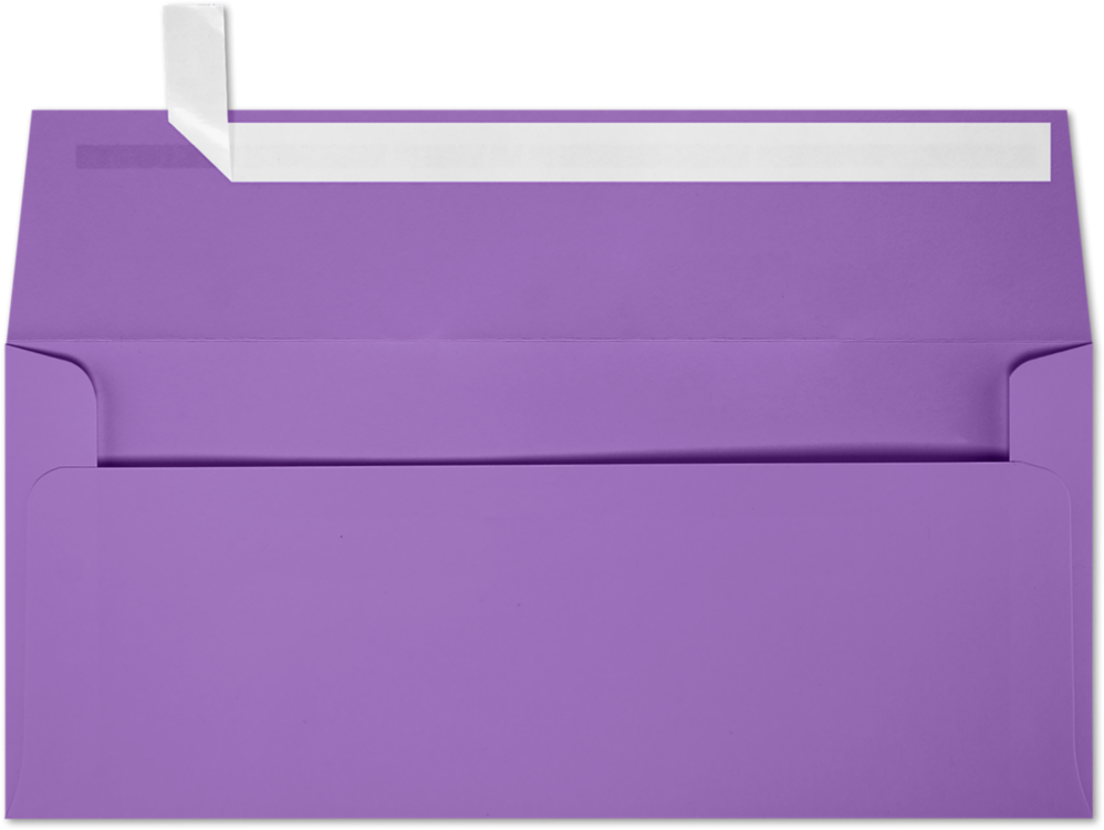 Violet Grape Purple 28lb #9 Slimline Square Flap Envelopes (3 7/8 x 8 7/8) with Peel & Seal