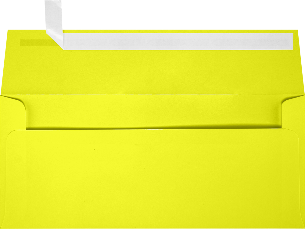 Citrus Yellow 32lb #9 Slimline Square Flap Envelopes (3 7/8 x 8 7/8) with Peel & Seal