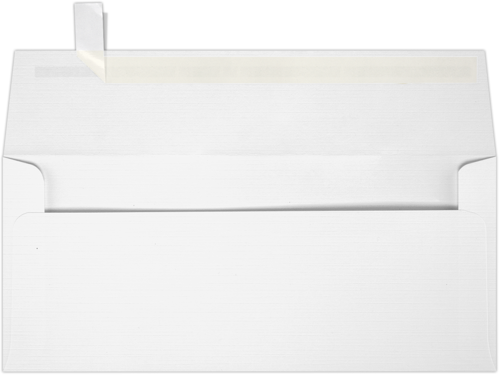 White Linen 32lb #9 Slimline Square Flap Envelopes (3 7/8 x 8 7/8) with Peel & Seal