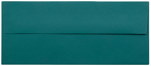Teal Blue 32lb #10 Square Flap Envelopes (4 1/8 x 9 1/2)