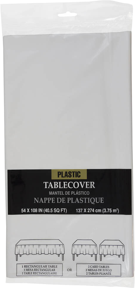 White 54 x 108 Plastic Tablecover