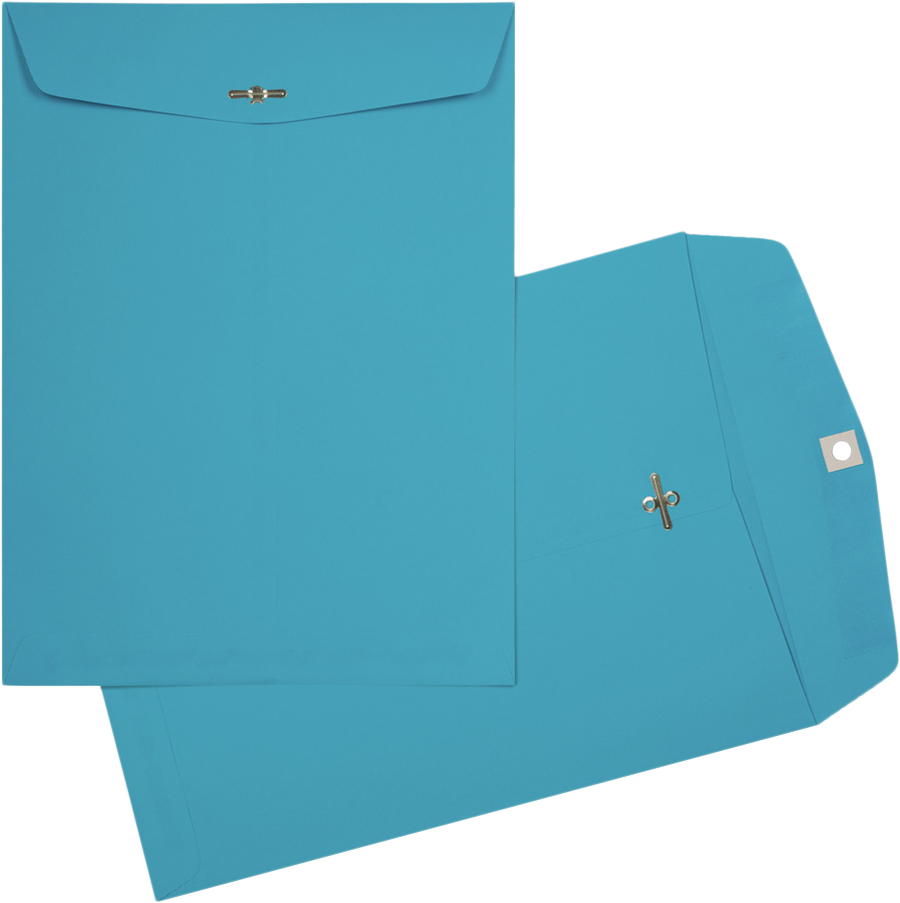 Pool Blue 24lb 9 x 12 Open End Envelopes with Clasp