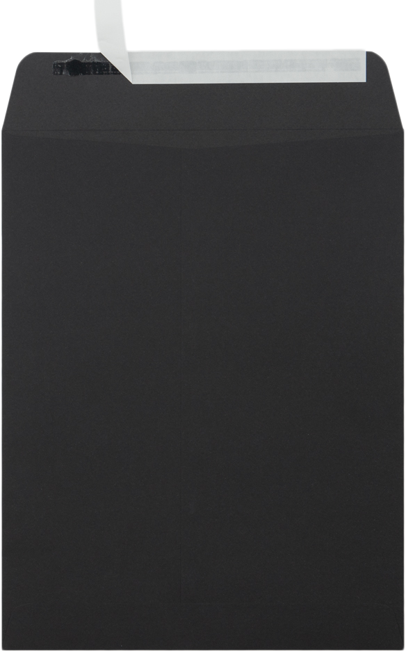 Smooth Midnight Black 32lb 8 3/4 x 11 1/4 Open End Envelopes with Peel & Seal