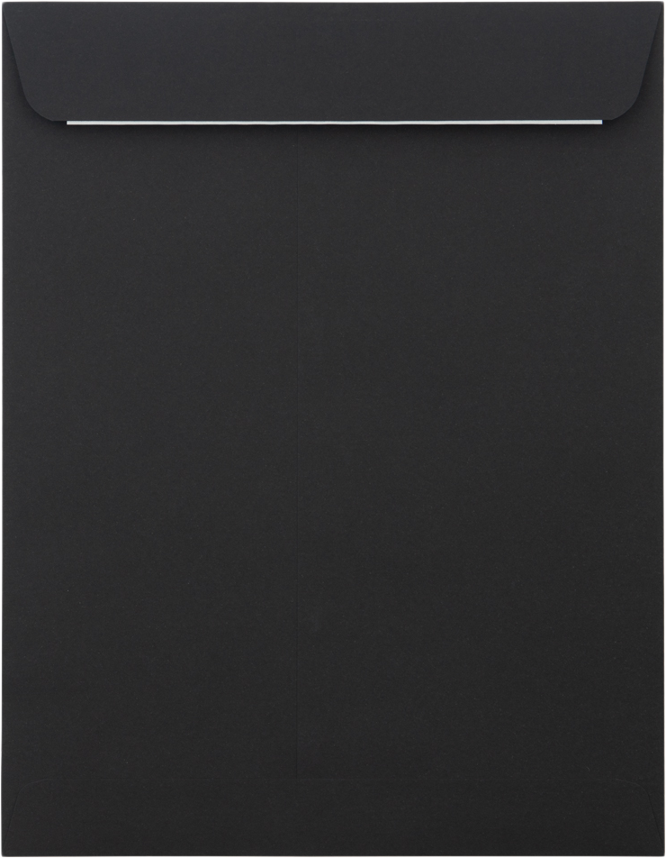 Smooth Midnight Black 32lb 8 3/4 x 11 1/4 Open End Envelopes with Peel & Seal