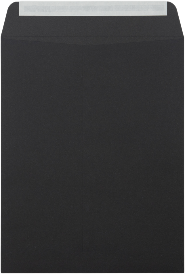 Smooth Midnight Black 32lb 8 3/4 x 11 1/4 Open End Envelopes with Peel & Seal