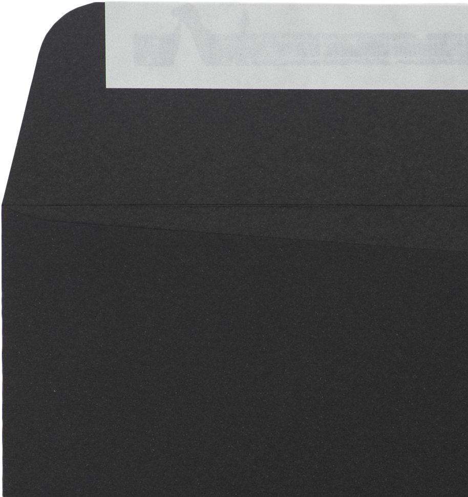 Smooth Midnight Black 32lb 8 3/4 x 11 1/4 Open End Envelopes with Peel & Seal