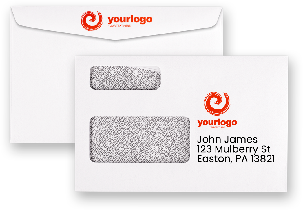 White 24lb T4 Double Window Envelopes (5 3/4 x 9)