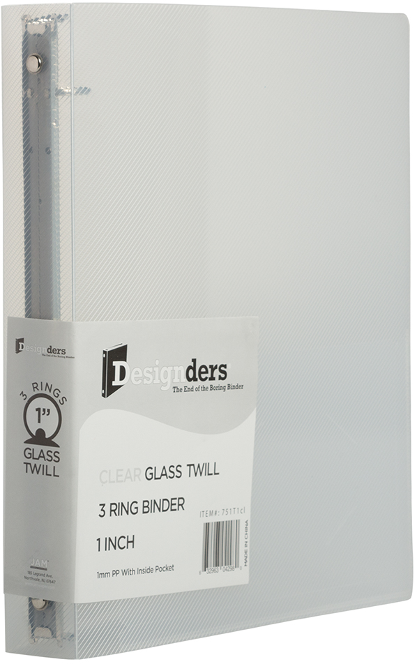 Clear Plastic 1 Inch 3-Ring Binder