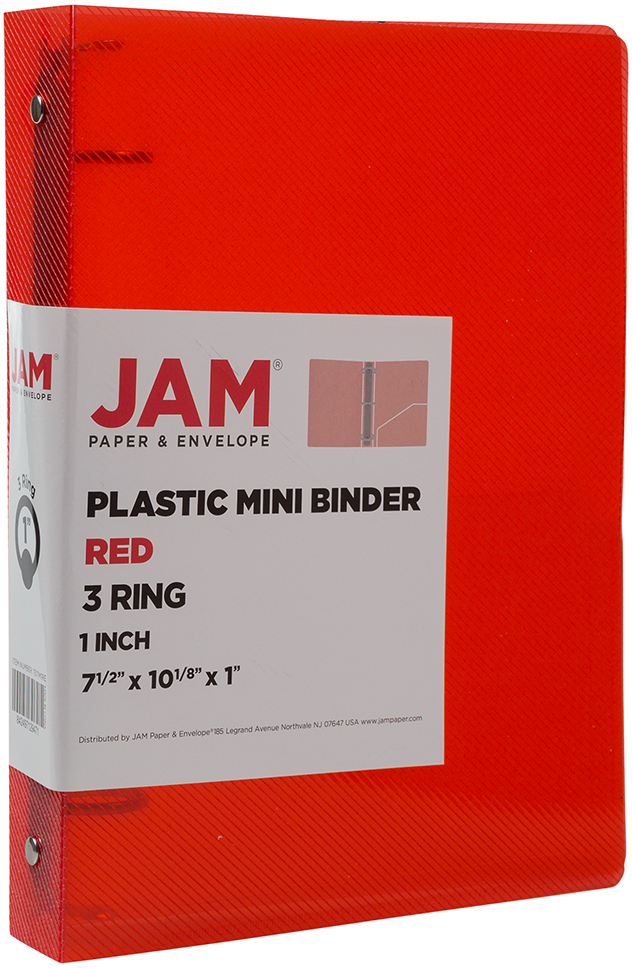 Red Plastic 1 Inch 3-Ring Binder